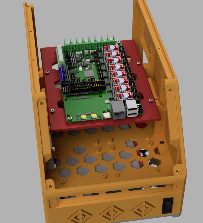 render of the Core of an OmniBox with a Manta MCU mounted